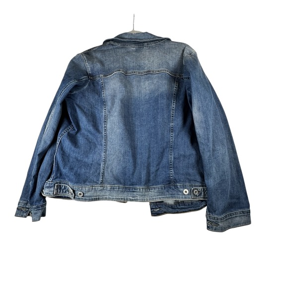 Levi's Womens Denim Trucker Jacket 2X 2XG Blue Jean Cotton Blend Casual - Picture 2 of 7